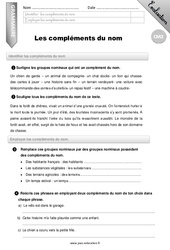 Les compléments du nom - Examen Evaluation - Bilan : 7ème Harmos - PDF à imprimer