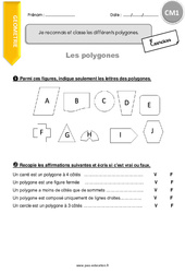 Reconnaitre et classer les différents polygones - Exercices avec correction : 6ème Harmos - PDF à imprimer