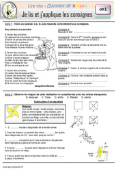 Je lis et j'applique les consignes - Gamme de lecture : 6ème Harmos - PDF à imprimer