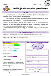 Soustraction, addition, multiplication et masse - Je lis et je résous des problèmes : 6ème Harmos - PDF à imprimer