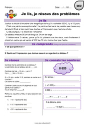 Euros, addition, multiplication et  mesures - Problèmes mathématiques en autonomie : 5ème Harmos - PDF à imprimer