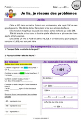 Soustraction, addition et euros - Problèmes mathématiques en autonomie : 5ème Harmos - PDF à imprimer