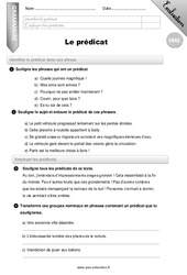 Le prédicat - Examen Evaluation - Bilan : 7ème Harmos - PDF à imprimer