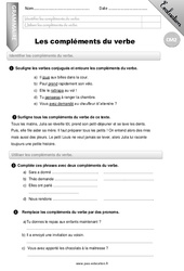 Les compléments du verbe - Examen Evaluation - Bilan : 7ème Harmos - PDF à imprimer