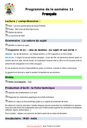 Semaine 11 - école à la maison IEF - Fiches  : 6ème Harmos