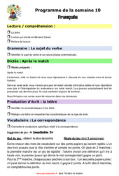 IEF Instruction En Famille, École à la maison pour la Semaine 10 - école à la maison IEF - Fiches  : 7ème Harmos