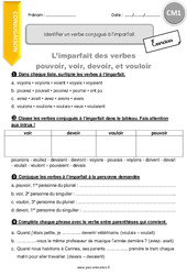 Identifier un verbe conjugué à l’imparfait - Exercices avec correction : 6ème Harmos - PDF à imprimer