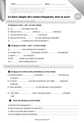 Le futur simple des verbes fréquents, être et avoir - Examen Evaluation - Bilan : 7ème Harmos - PDF à imprimer