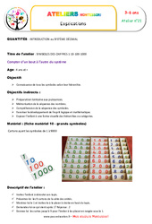 Compter d’un bout à l’autre du système - Symbole des chiffres 1 - 10 - 100 - 1000 : 1ère, 2ème, 3ème, 4ème Harmos - PDF à imprimer<br/>Pack atelier pédagogie Montessori