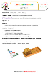 1er plateau décimal - Symboles selon hiérarchie et quantités : 1ère, 2ème, 3ème, 4ème Harmos - PDF à imprimer