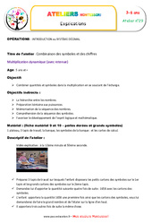 Multiplication dynamique - Combiner quantités et symboles avec l'échange : 1ère, 2ème, 3ème, 4ème Harmos - PDF à imprimer