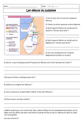 Débuts du judaïsme - Exercices corrigés : 8ème Harmos - PDF à imprimer