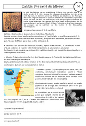 La bible - Etude de cas - Débuts du judaïsme : 8ème Harmos - PDF à imprimer