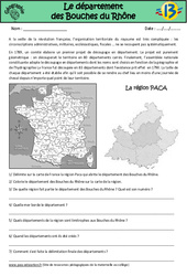 Bouches du Rhône - Etude du département - Géographie : 5ème, 6ème, 7ème Harmos - PDF à imprimer