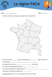 Provence - Alpes - Côte d'Azur PACA - Etude de la région - Géographie : 5ème, 6ème, 7ème Harmos - PDF à imprimer