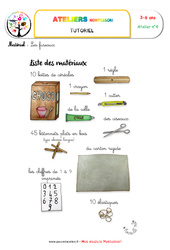 Fuseaux - Liste des matériaux : 1ère, 2ème, 3ème, 4ème Harmos - PDF à imprimer<br/>Pack atelier pédagogie Montessori