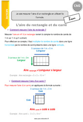 Comment mesurer l’aire d’un rectangle en utilisant la formule - Cours, Leçon : 7ème Harmos - PDF à imprimer