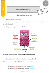 Savoir utiliser la calculatrice - Cours, Leçon : 7ème Harmos - PDF à imprimer