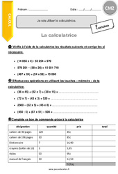 Savoir utiliser la calculatrice - Exercices avec correction : 7ème Harmos - PDF à imprimer