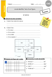 Comment identifier l’aire d’une figure - Exercices  : 7ème Harmos - PDF à imprimer